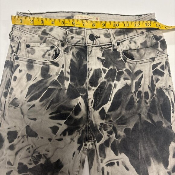 Levi Jeans 721 Womens 28 Black Bleached High Rise Acid Wash Punk Grunge - Picture 8 of 11